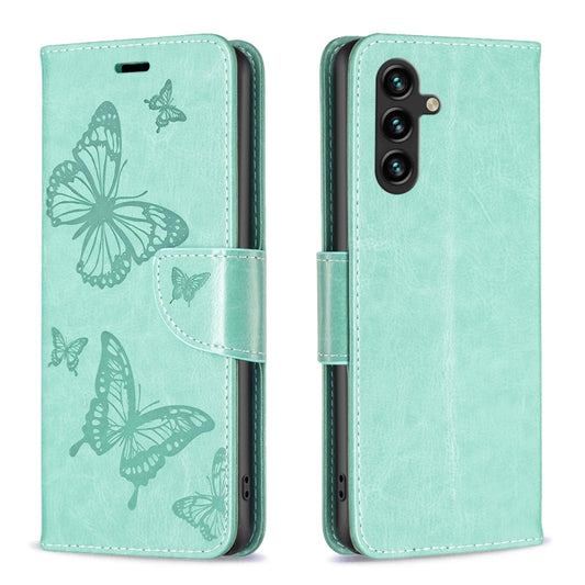 Estuche de cuero con estampado de dos maripo...