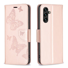 Estuche de cuero con estampado de dos maripo...