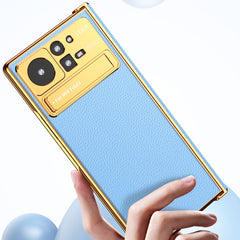 Estuche para teléfono de cuero liso con marc...