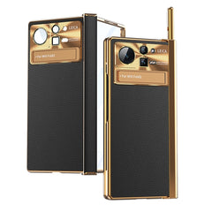 Estuche para teléfono plegable de cuero liso...