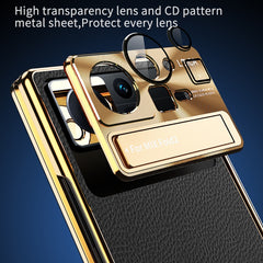 Estuche para teléfono plegable de cuero liso...