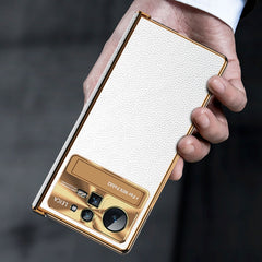 Estuche para teléfono plegable de cuero liso...