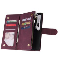 Estuche de cuero con tapa horizontal multifu...