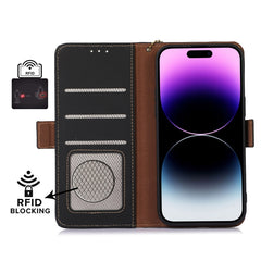 Estuche para teléfono de cuero RFID magnétic...
