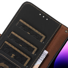 Estuche para teléfono de cuero RFID magnétic...