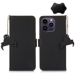 Estuche para teléfono de cuero RFID magnétic...