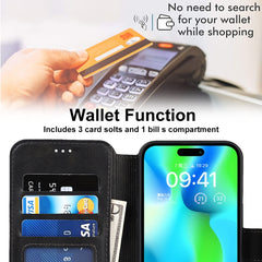 Funda de teléfono de cuero PU + TPU a prueba...