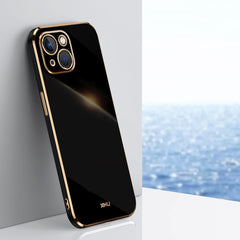 XINLI Straight 6D Plating Gold Edge TPU Estu...