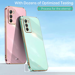 XINLI Straight 6D Plating Gold Edge TPU Fund...