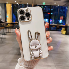 Estuche para teléfono con soporte de conejo ...