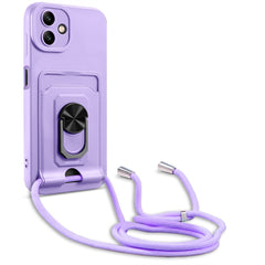 Ring Kickstand Card Wallet TPU Funda para te...