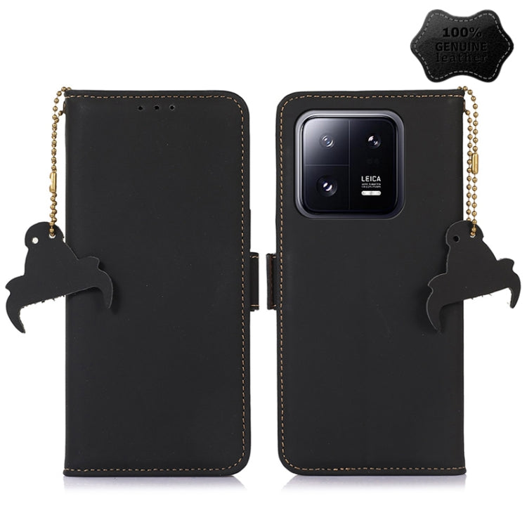 Estuche para teléfono de cuero RFID magnétic...