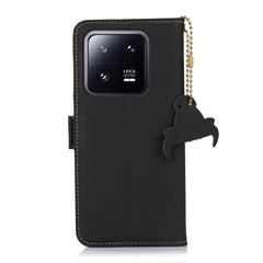 Estuche para teléfono de cuero RFID magnétic...