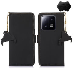Estuche para teléfono de cuero RFID magnétic...