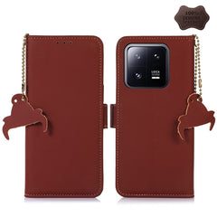 Estuche para teléfono de cuero RFID magnétic...