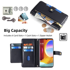Estuche para teléfono de cuero con cremaller...