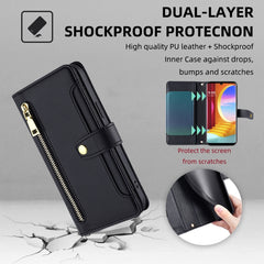 Estuche para teléfono de cuero con cremaller...