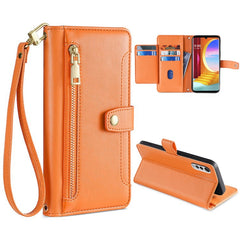 Estuche para teléfono de cuero con cremaller...