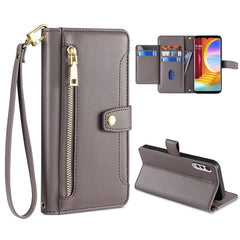 Estuche para teléfono de cuero con cremaller...