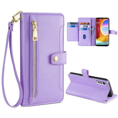 Estuche para teléfono de cuero con cremaller...