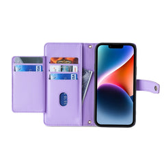 Estuche para teléfono de cuero con cremaller...