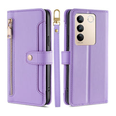 Estuche para teléfono de cuero con cremaller...