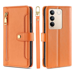 Estuche para teléfono de cuero con cremaller...