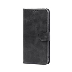 Estuche para teléfono de cuero con tapa y he...