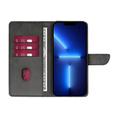 Estuche para teléfono de cuero con tapa y he...