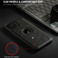 Estuche para teléfono con costuras de textur...