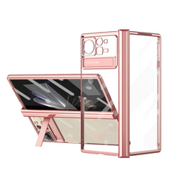 Caja de teléfono transparente con bisagra ga...