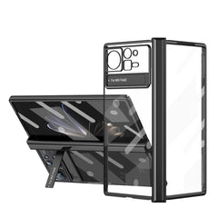 Caja de teléfono transparente con bisagra ga...