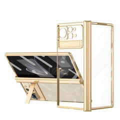 Caja de teléfono transparente con bisagra ga...