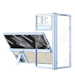 Caja de teléfono transparente con bisagra ga...