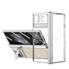 Caja de teléfono transparente con bisagra ga...