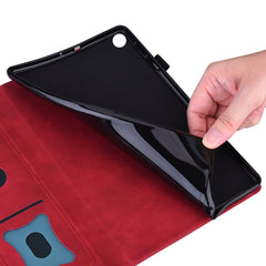 Estuche para tableta de cuero con tapa horiz...