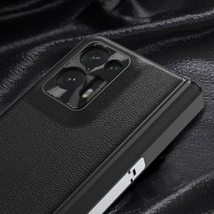 Estuche para teléfono de cuero con tapa y bi...