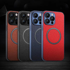 Skin Feel Litchi Texture MagSafe Funda magné...