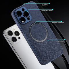 Skin Feel Litchi Texture MagSafe Funda magné...