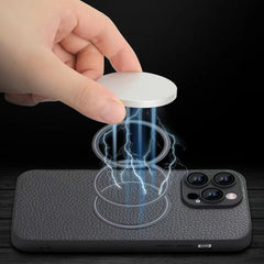 Skin Feel Litchi Texture MagSafe Funda magné...