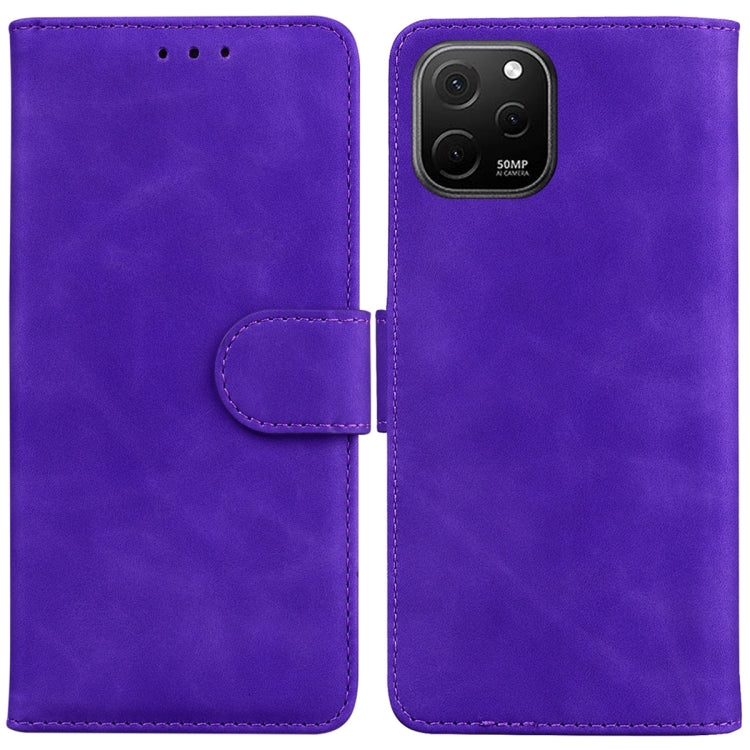 Skin Feel Pure Color Funda de cuero con tapa...