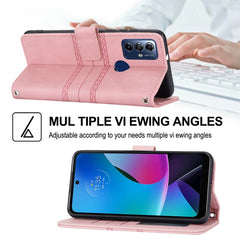 Estuche para teléfono de cuero con rayas en ...
