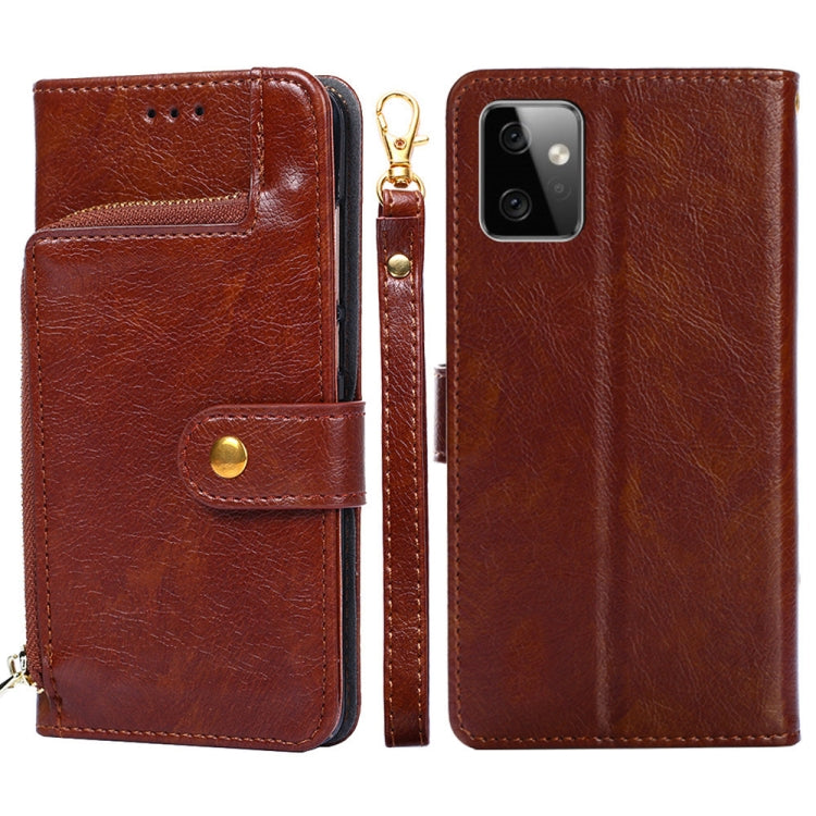 Funda de cuero con cremallera para teléfono ...