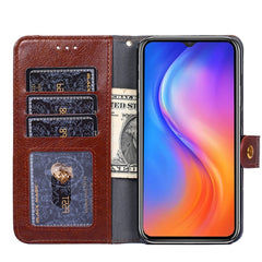 Funda de cuero con cremallera para teléfono ...