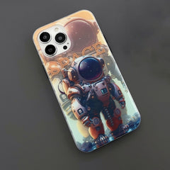 Estuche para teléfono esmerilado de astronau...