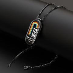 Collar de reloj de acero inoxidable con colg...