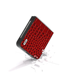 Funda para teléfono con borde negro y patrón...