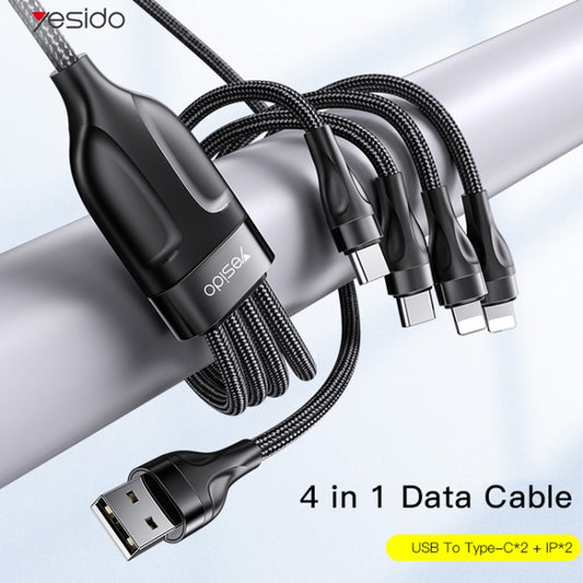 YESIDO CA111 1.2m 4A USB a doble tipo C + ca...
