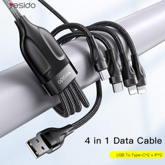 YESIDO CA111 1.2m 4A USB a doble tipo C + ca...
