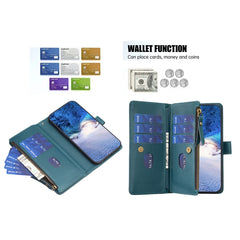 9 ranuras para tarjetas con cremallera, fund...